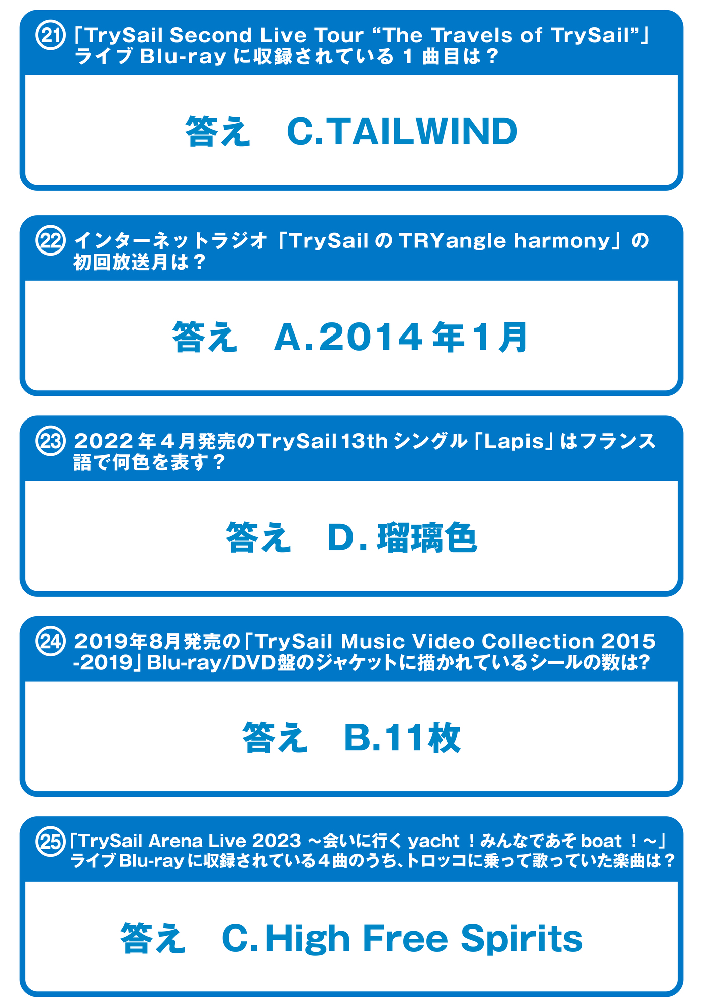 TrySail検定 正解発表／#TrySail 10周年出航ライブ “FlagShip” in 日本